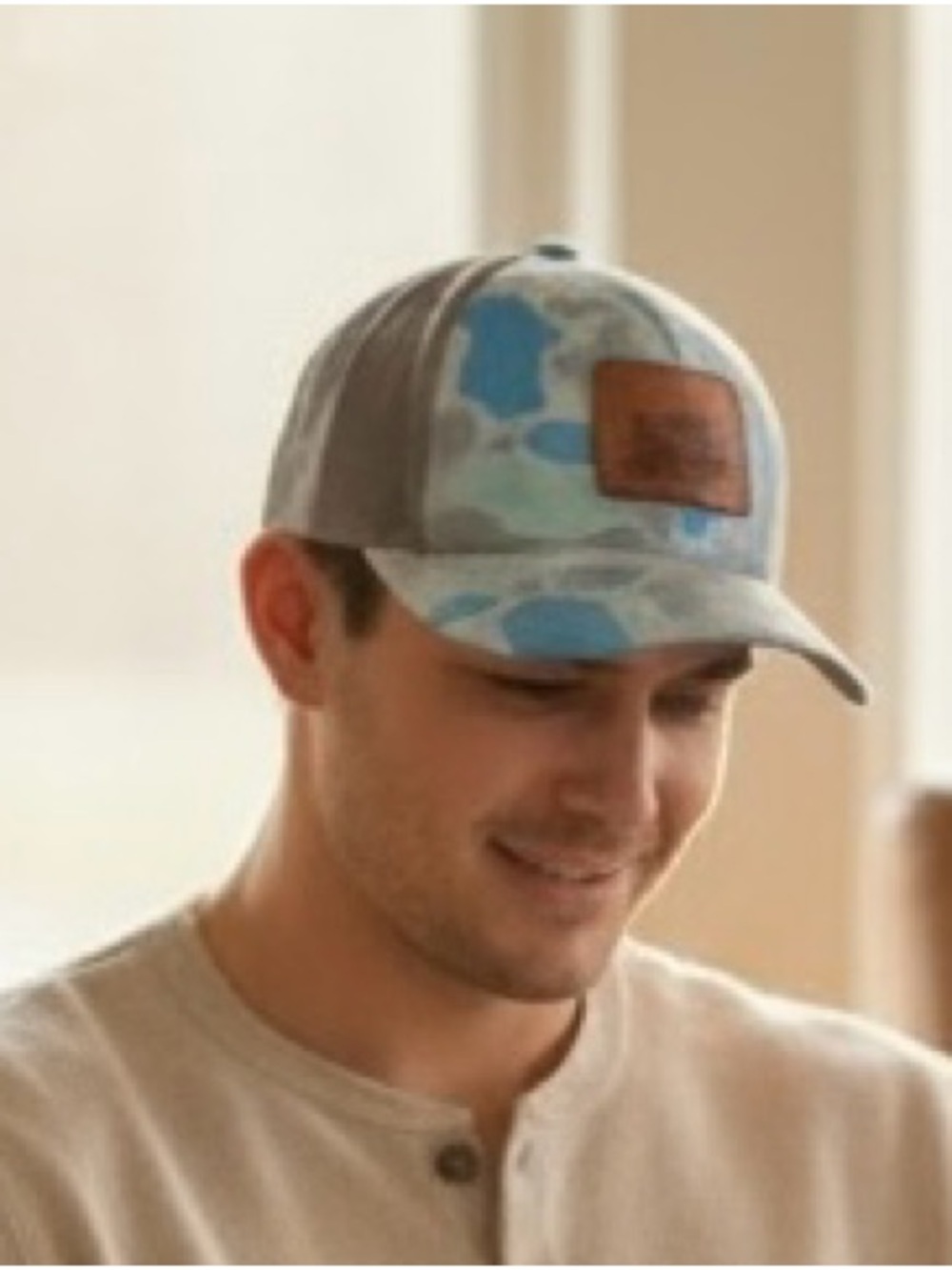 Richardson 112PFP SnapBack.Mesh. 
Palmetto Men's Camo Trucker Hat in Blue & Gray